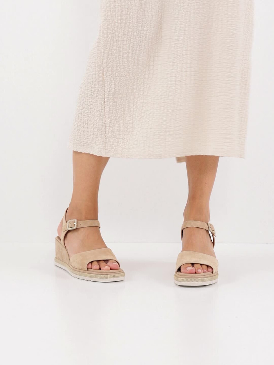in pelle con tacco sandalo marrone 1-28354-44-435 compra tamaris sandali online