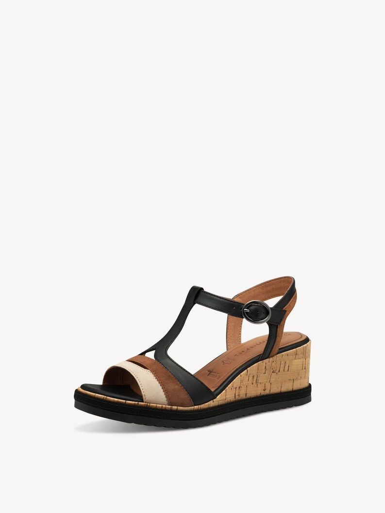 in pelle sandalo con tacco - nero 1-28358-44-098 compra tamaris sandali online