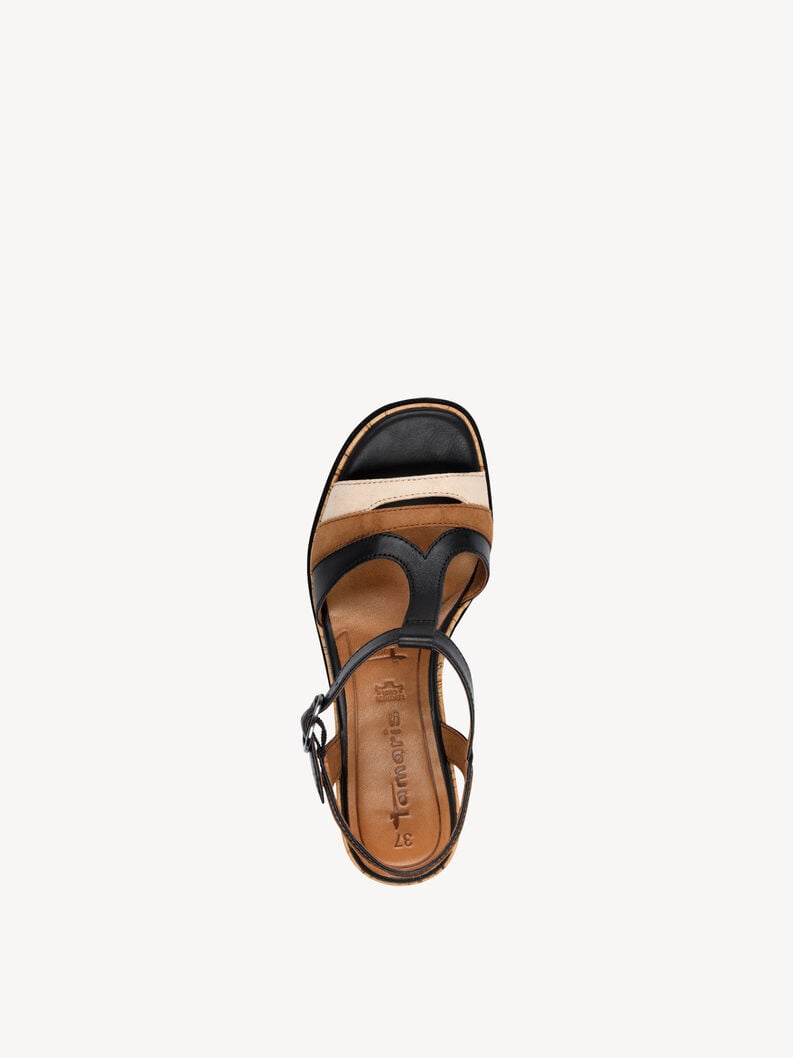 in pelle sandalo con tacco - nero 1-28358-44-098 compra tamaris sandali online