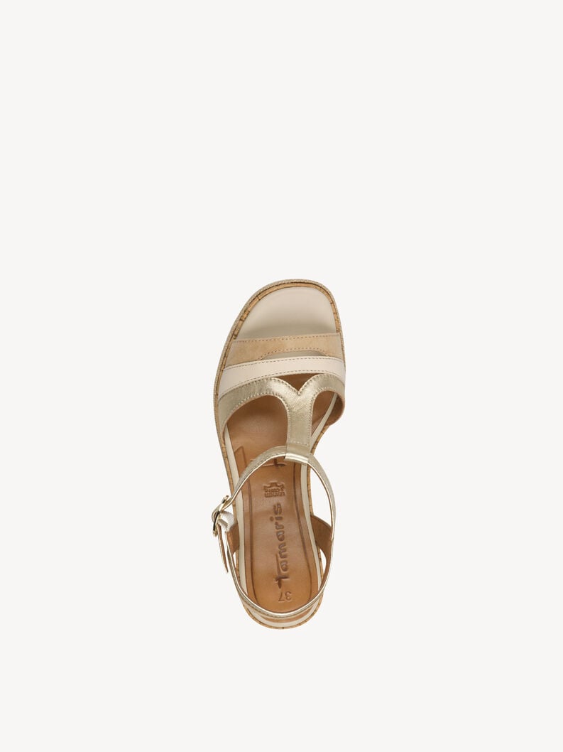 in pelle con tacco sandalo oro 1-28358-44-942 compra tamaris sandali online