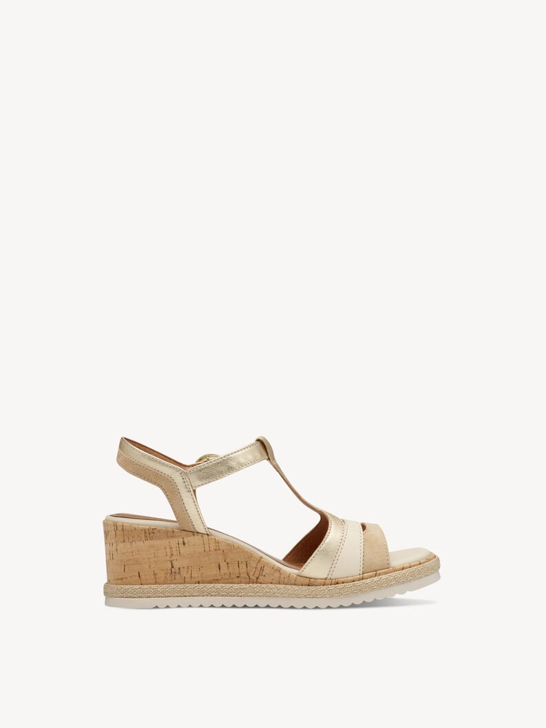in pelle con tacco sandalo oro 1-28358-44-942 compra tamaris sandali online