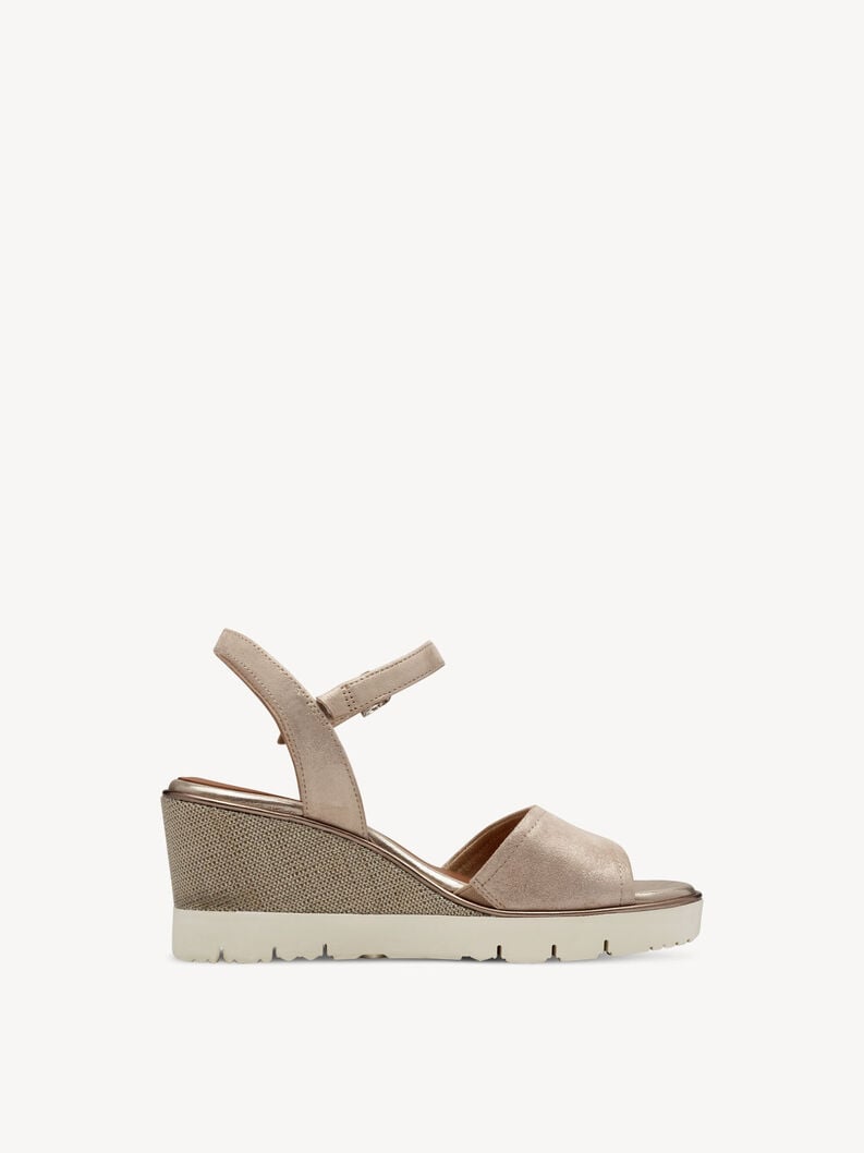 in pelle con tacco sandalo beige 1-28360-44-179 compra tamaris sandali online