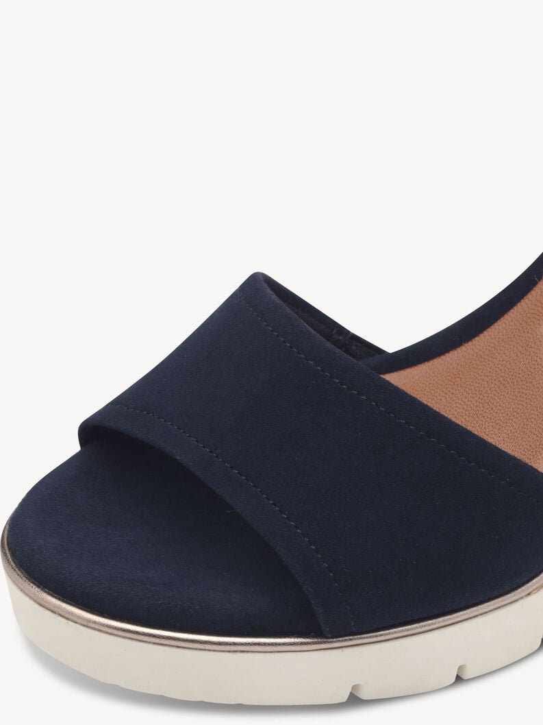 in pelle con tacco sandalo blu 1-28360-44-805 compra tamaris sandali online