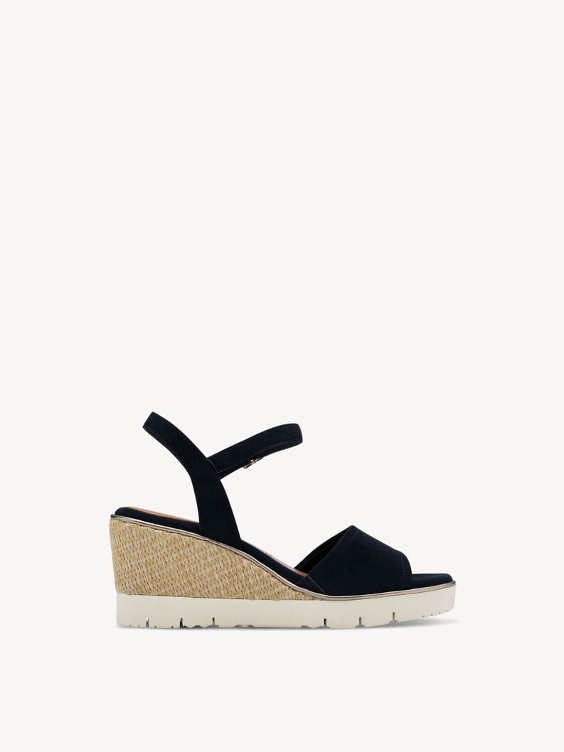 in pelle con tacco sandalo blu 1-28360-44-805 compra tamaris sandali online