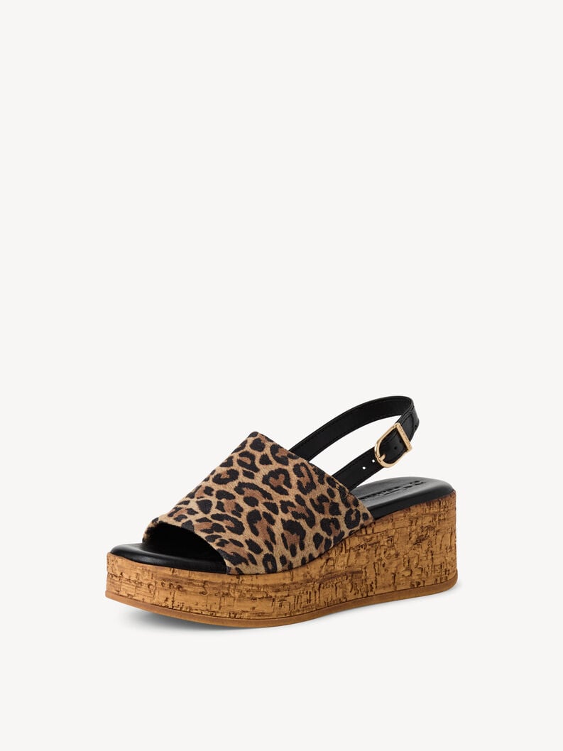 in pelle con tacco sandalo marrone 1-28393-42-360 compra tamaris sandali online