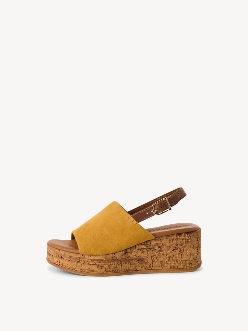 in pelle con tacco sandalo giallo 1-28393-42-600 compra tamaris sandali online