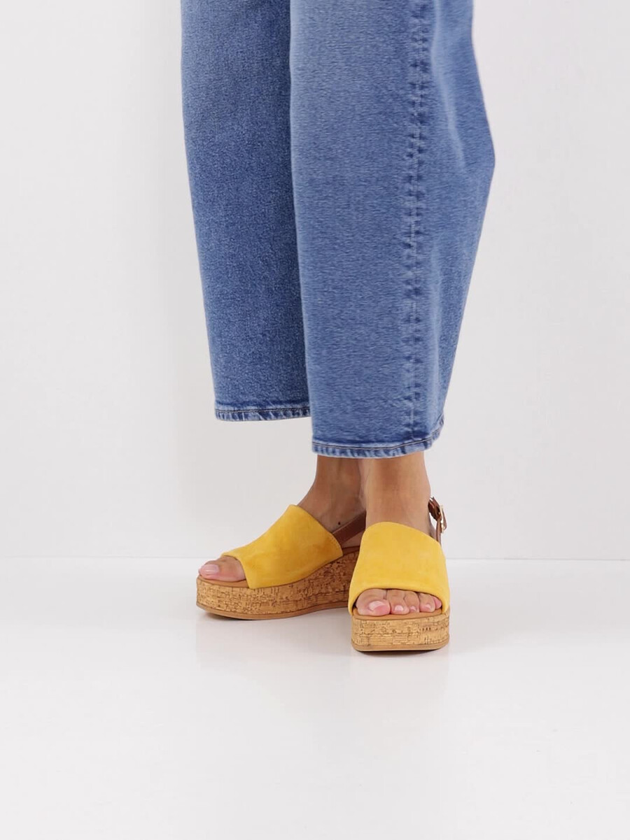 in pelle con tacco sandalo giallo 1-28393-42-600 compra tamaris sandali online