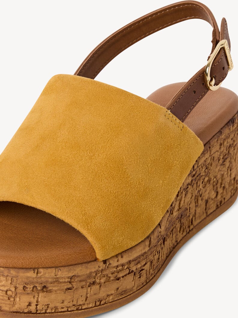in pelle con tacco sandalo giallo 1-28393-42-600 compra tamaris sandali online