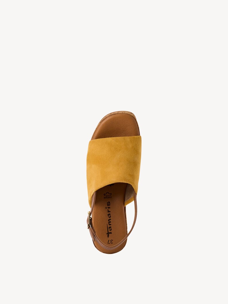 in pelle con tacco sandalo giallo 1-28393-42-600 compra tamaris sandali online