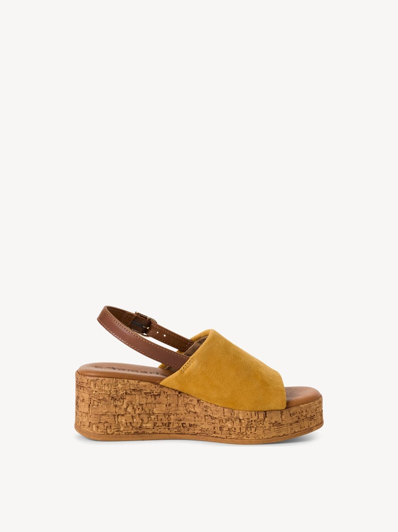 in pelle con tacco sandalo giallo 1-28393-42-600 compra tamaris sandali online
