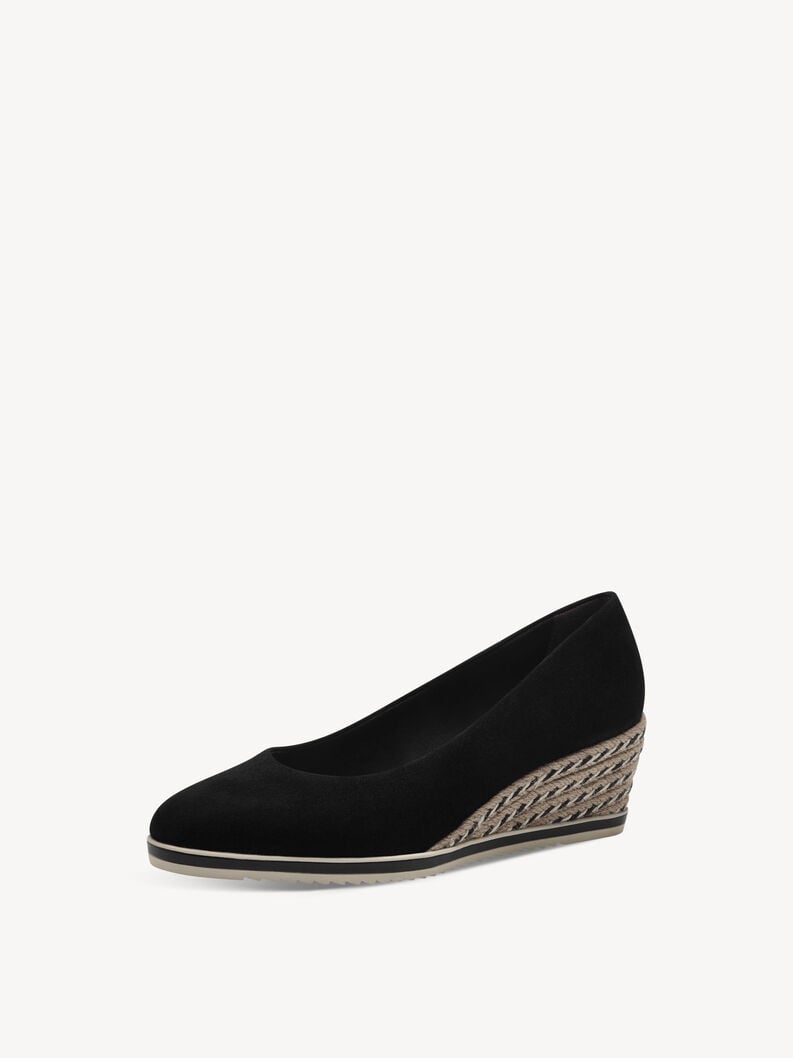pelle wedge pompe - nero 1-22303-42-001 compra tamaris pompe online