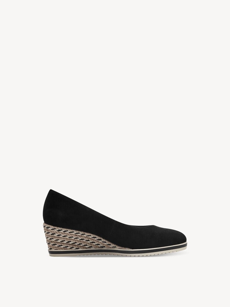 pelle wedge pompe - nero 1-22303-42-001 compra tamaris pompe online