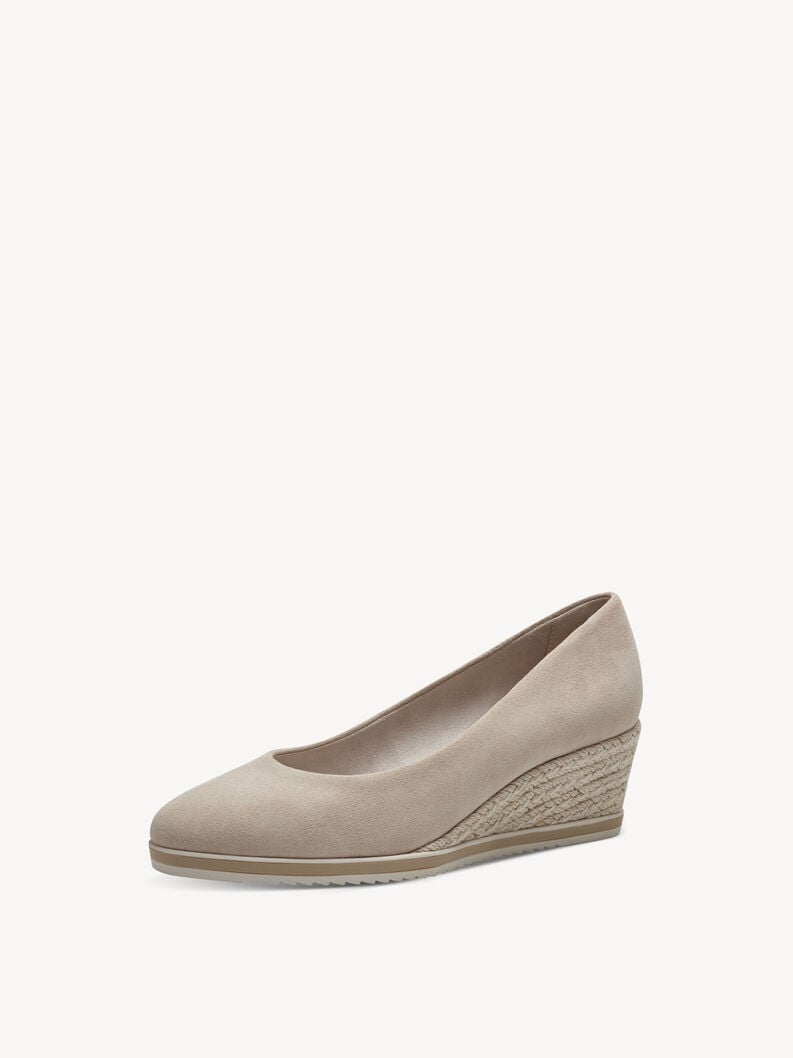 pelle wedge pompe - beige 1-22303-42-251 compra tamaris pompe online