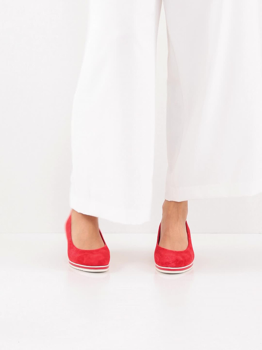 pelle wedge pompe in - rosso 1-22303-42-500 compra tamaris pompe online