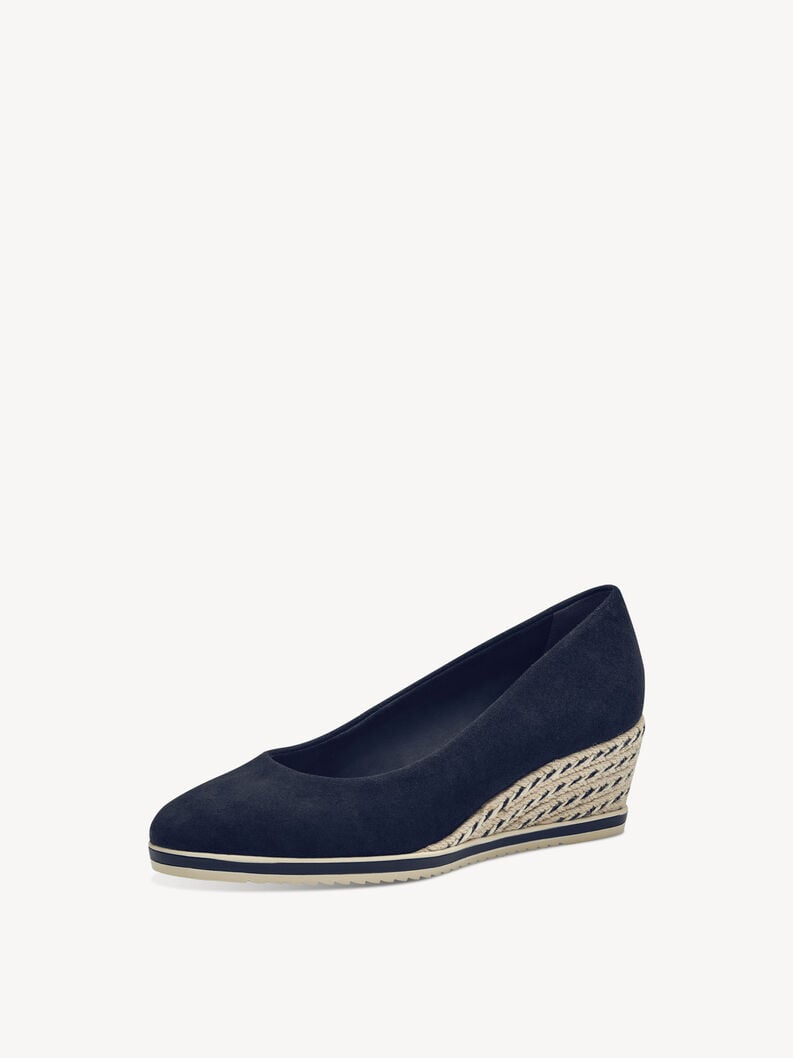 pelle wedge pompe - blu 1-22303-42-805 compra tamaris pompe online