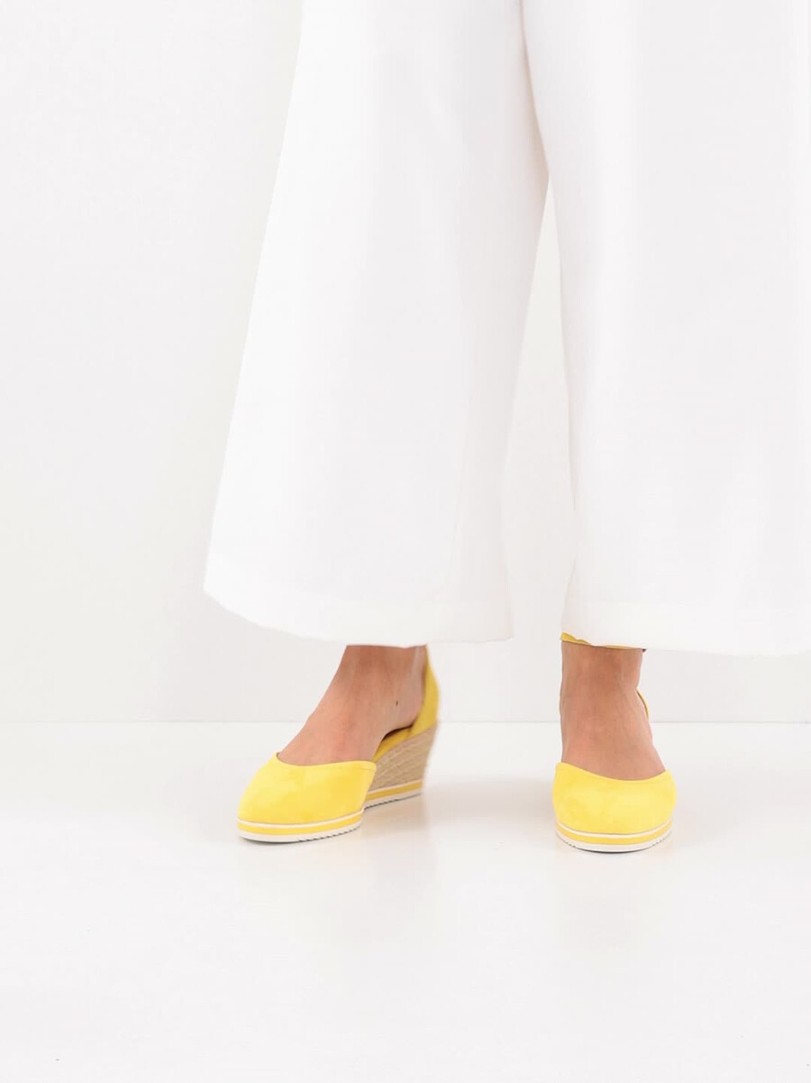 pelle wedge pompe - giallo 1-22309-42-600 compra tamaris pompe online