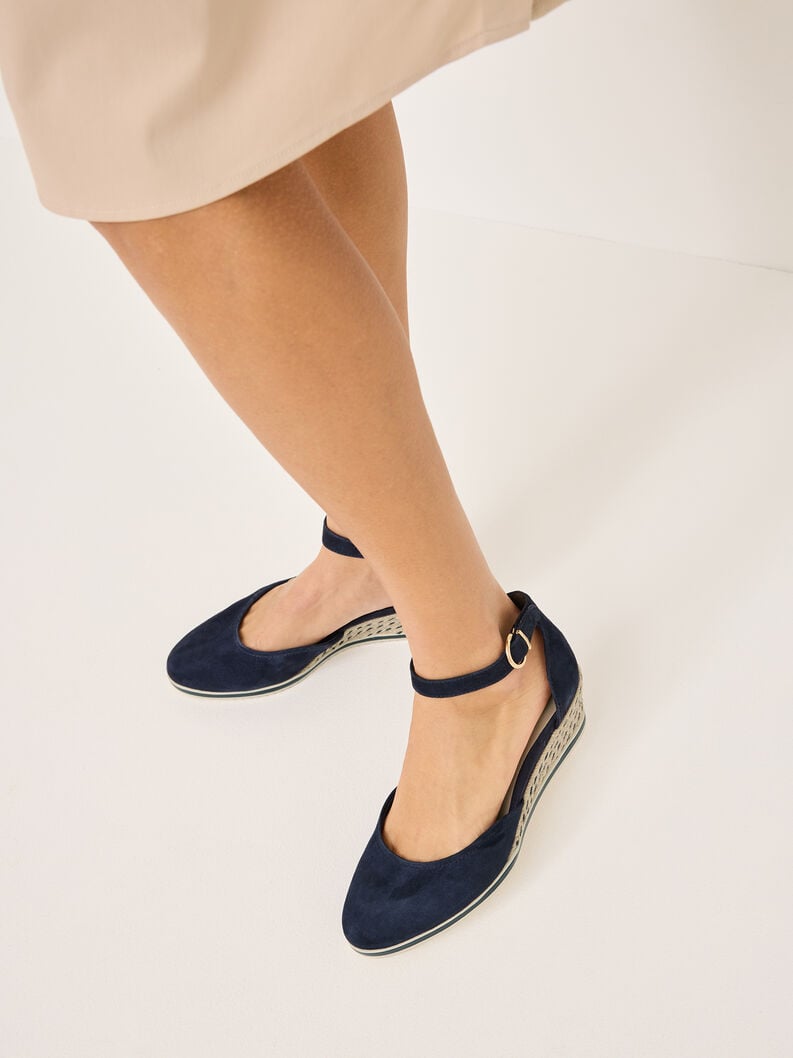 pelle wedge pompe - blu 1-22309-42-805 compra tamaris pompe online