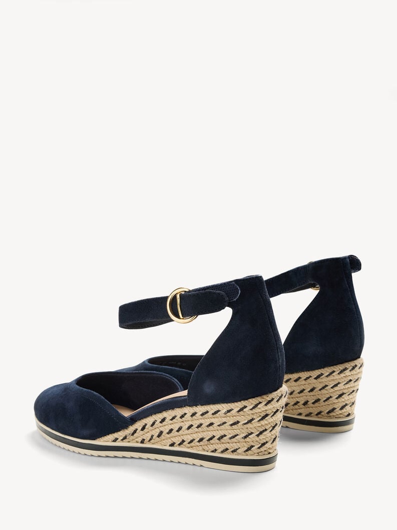 pelle wedge pompe - blu 1-22309-42-805 compra tamaris pompe online