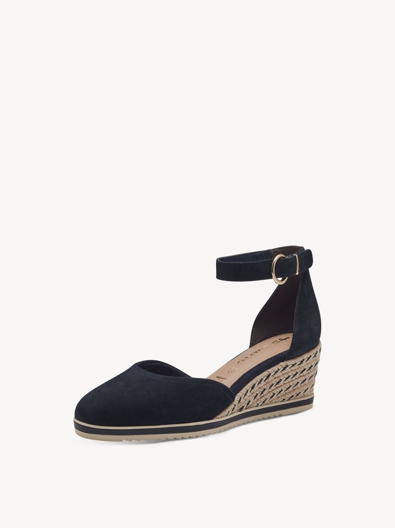pelle wedge pompe - blu 1-22309-42-805 compra tamaris pompe online
