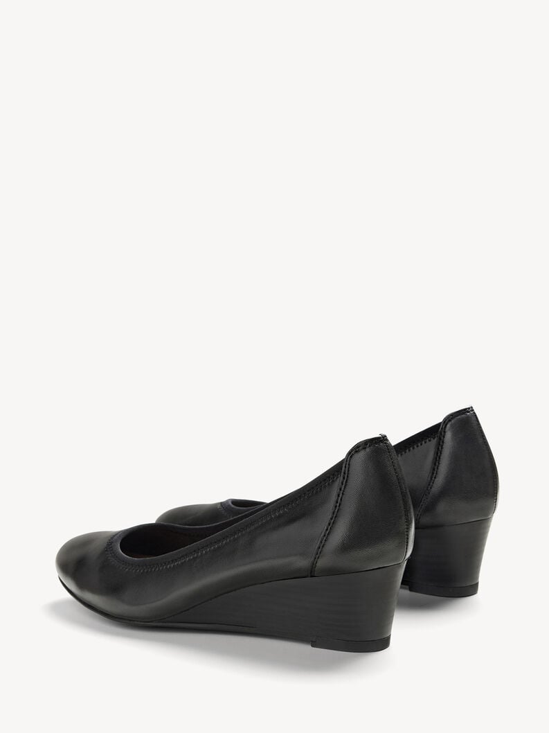 pelle wedge pompe - nero 1-22320-42-003 compra tamaris pompe online