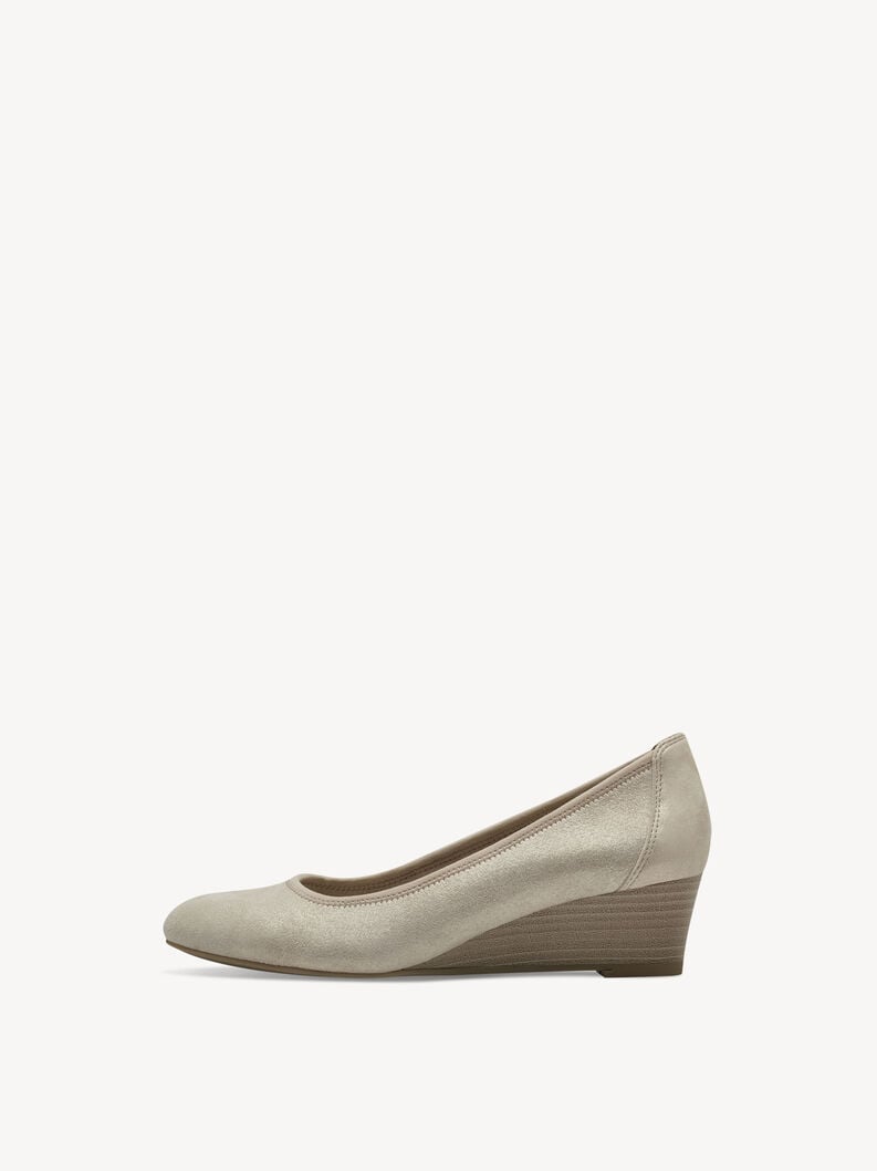 pelle wedge pompe - beige 1-22320-42-179 compra tamaris pompe online