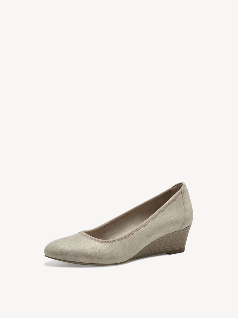 pelle wedge pompe - beige 1-22320-42-179 compra tamaris pompe online