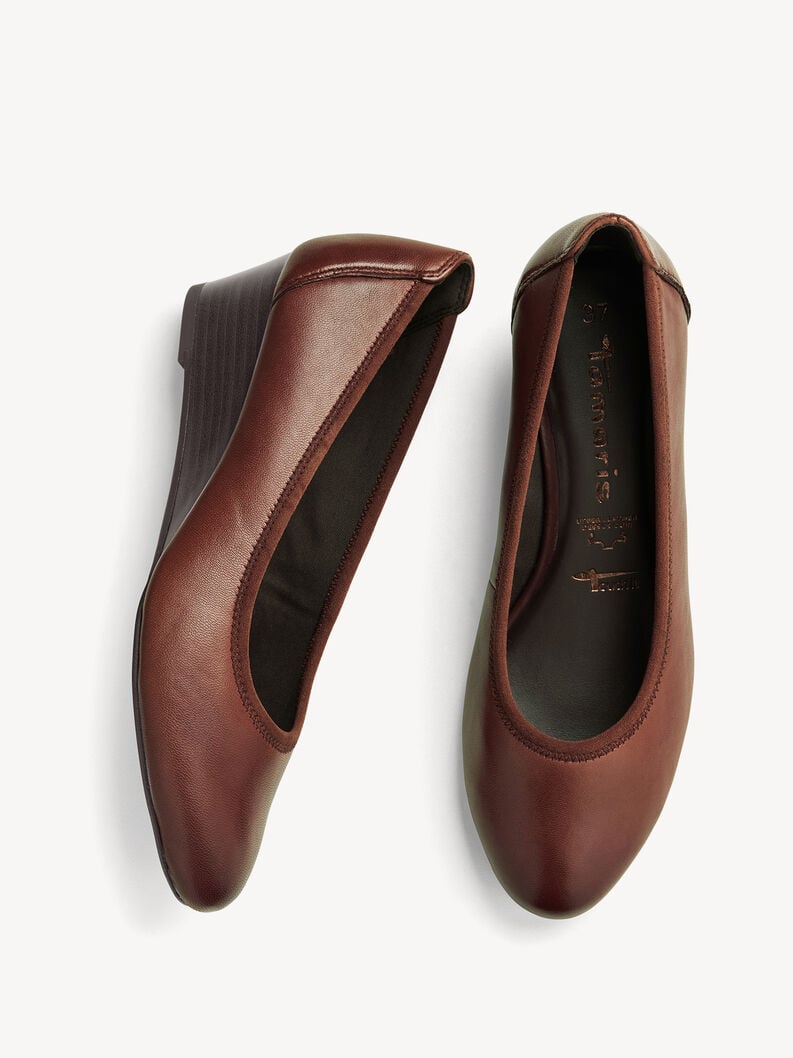 pelle wedge pompe - marrone 1-22320-42-356 compra tamaris pompe online