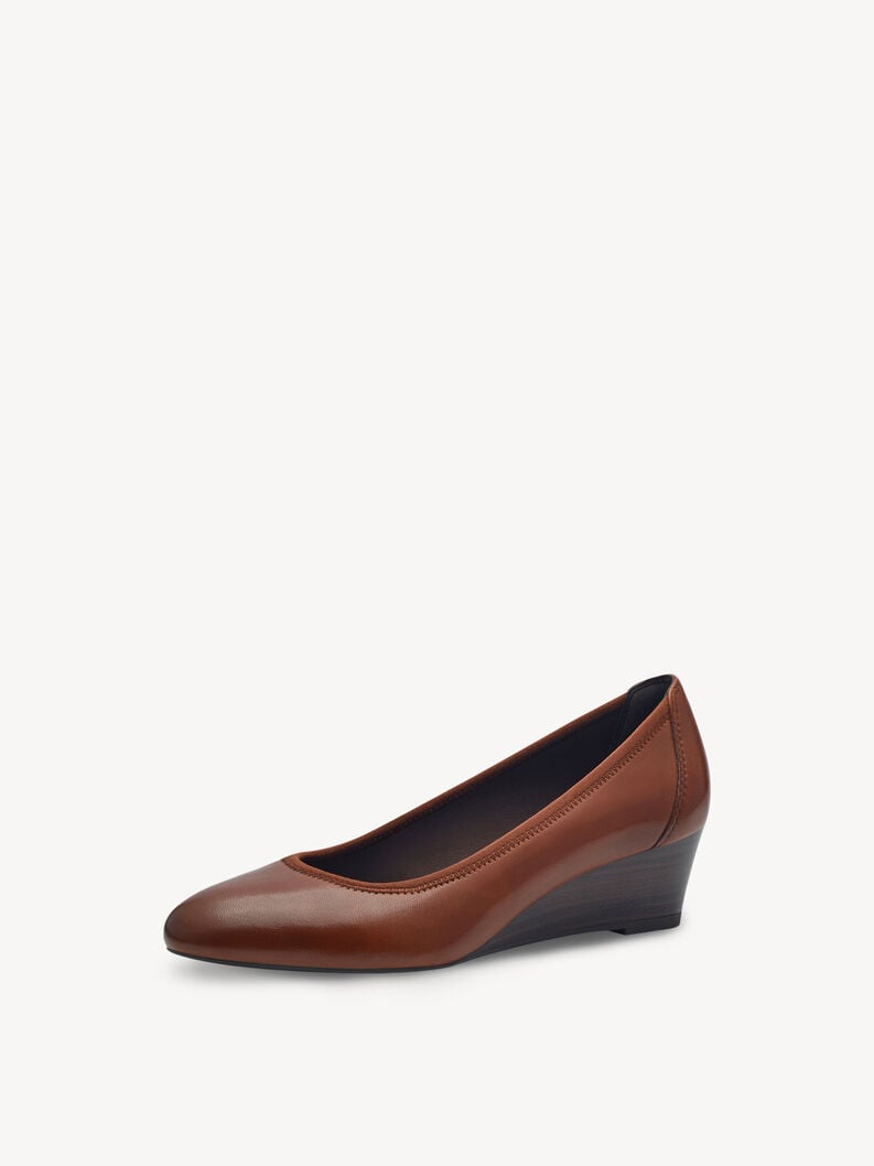 pelle wedge pompe - marrone 1-22320-42-356 compra tamaris pompe online